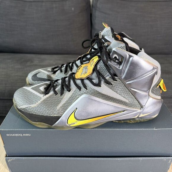 Nike LeBron XII 12 Flight Wolf Grey/Citrus 684593-080 Basketball Men\'s Size 13 main image 11